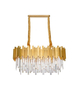 Stylowa lampa wisząca Campana do jadalni crystal złota