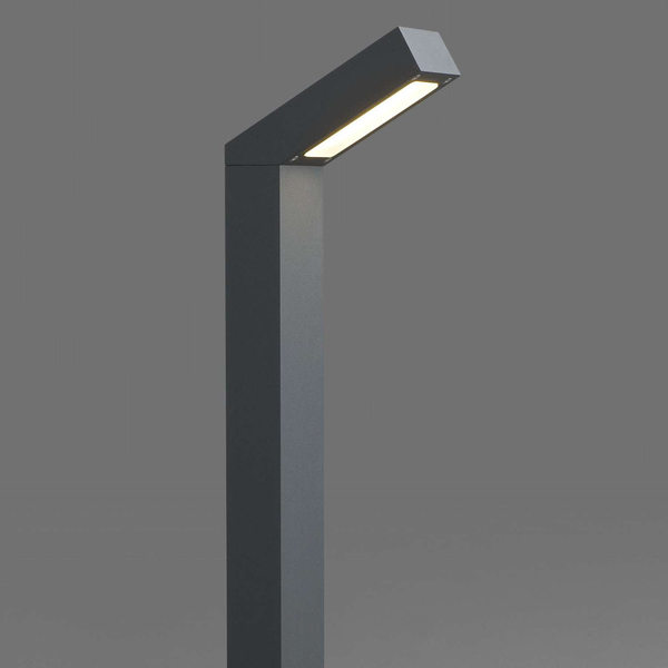 Zewnętrzna LAMPA stojąca LHOTSE LED 9W 3000K 4448 Nowodvorski metalowa OPRAWA ogrodowa IP54 grafitowa