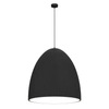 Metalowa lampa salonowa Gandra 5027+5055 Shilo półokrągła wisząca karbowana czarna