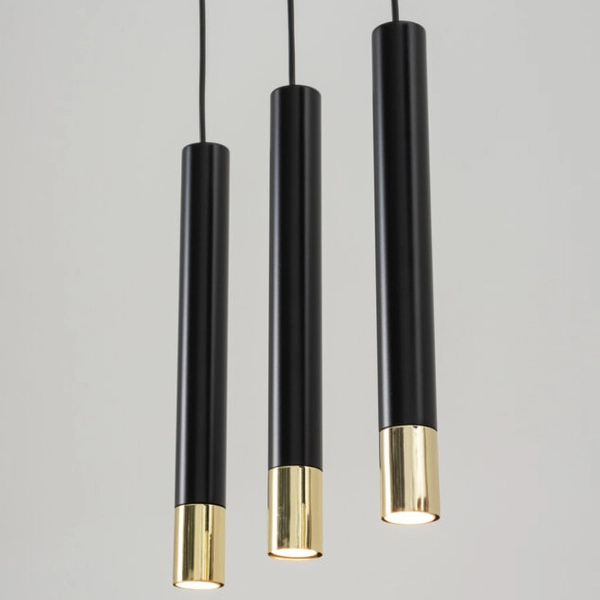 Loftowa lampa wisząca Sopel Grand 33395 3-płomienna czarna złota