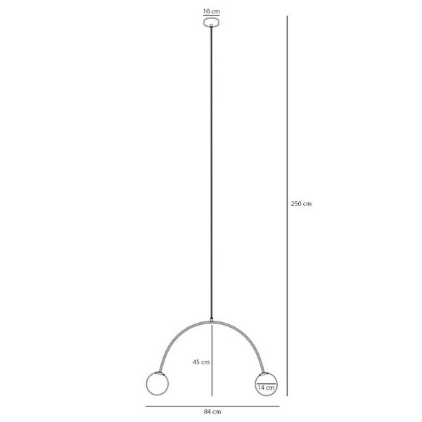 Salonowa lampa zwisowa Una 1116H17 Aldex kulista podwójna beżowa
