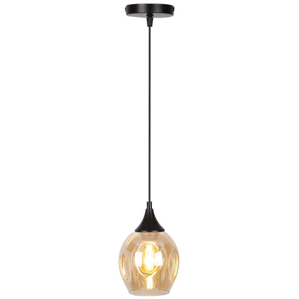 Szklana lampa wisząca Aspa 31-00583 Candellux do jadalni czarna brązowa