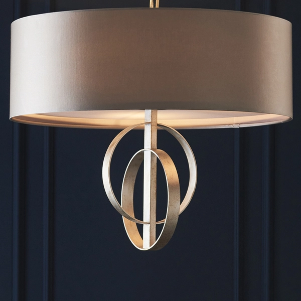 Zwis na łańcuchu L&-195216 Light& z abażurem antyczne srebro