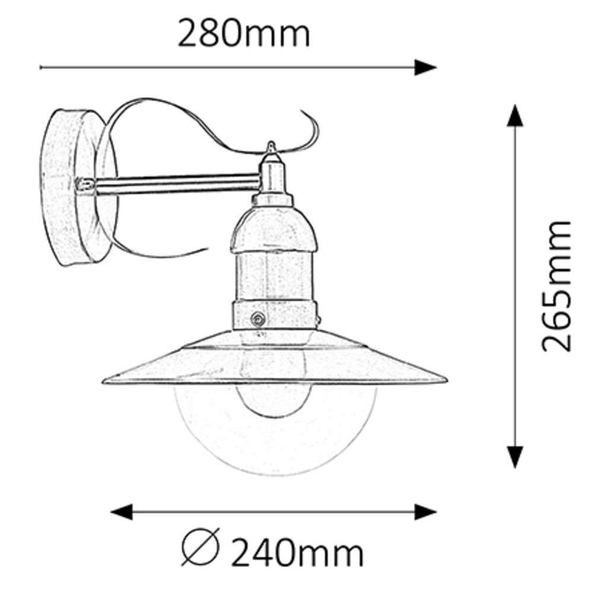 Rustykalna LAMPA elewacyjna OSLO 8270 Rabalux zewnętrzna OPRAWA ogrodowa kinkiet IP44 stal nierdzewna przezroczysty