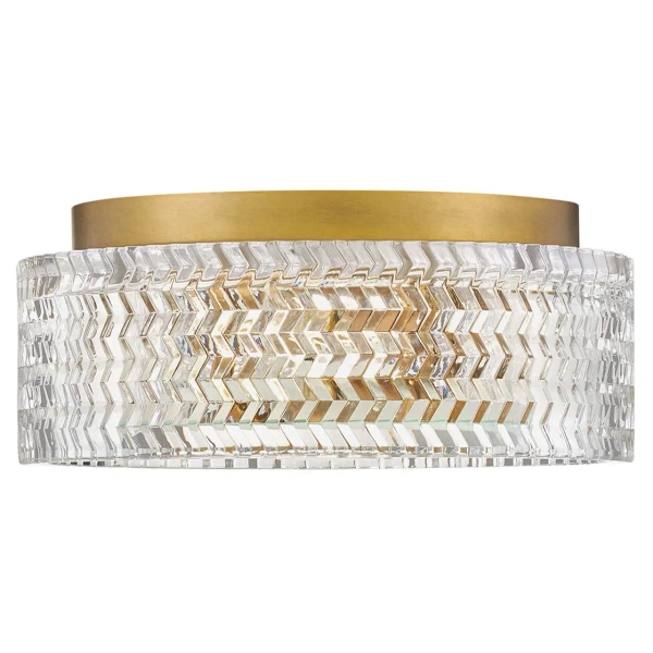 Okrągła lampa sufitowa Elle HK-ELLE-F-S-HB do salonu kryształowa mosiądz