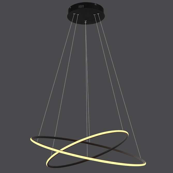Biurowa LAMPA wisząca SLIM/000023/3000/B MDECO metalowa OPRAWA zwis LED 51W 3000K okrągły czarny