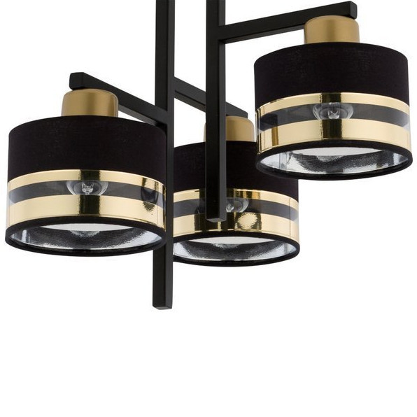 LAMPA sufitowa PRO 32147 Sigma abażurowa OPRAWA czarna złota