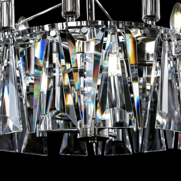 Żyrandol lampa wisząca Puntes MOD043PL-18CH pałacowa srebrna