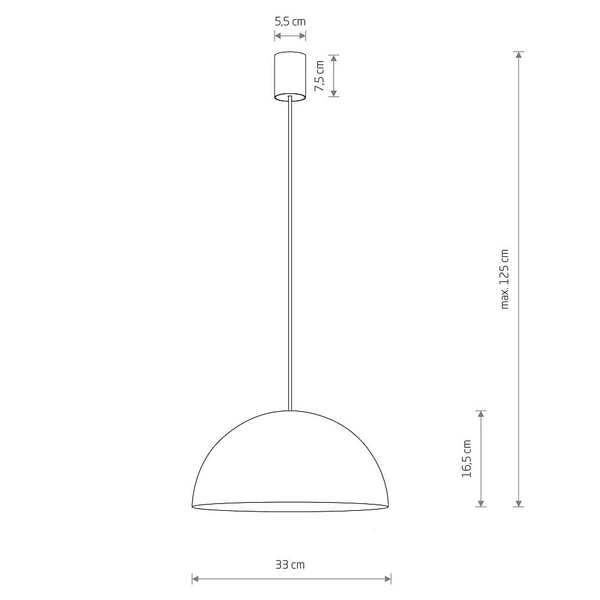 Kopułowa lampa zwisowa Hemisphere Super 10695 Nowodvorski do salonu biała