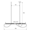 Wisząca lampa Laguna P0512 Maxlight LED 30W 3000K wąż świetlny czarny biały
