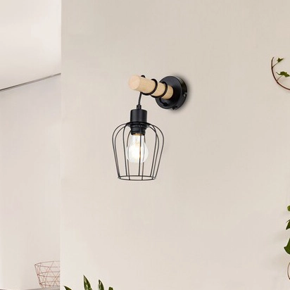 Industrialna LAMPA ścienna FABIAN 5244 Rabalux druciany kinkiet do salonu czarny