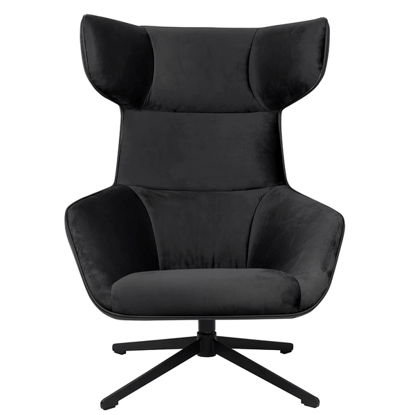 Welurowy fotel obrotowy Vita Velvet MSE011000309.41 czarny