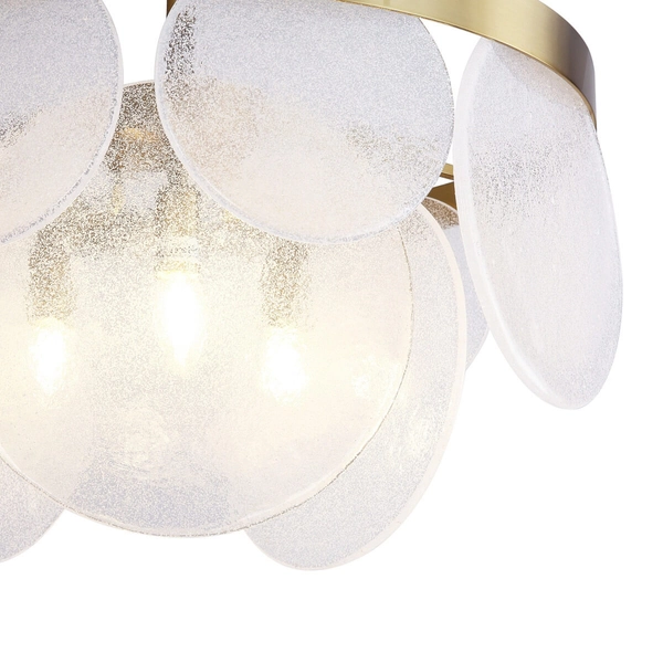 Szklana lampa wisząca AURORA ST-9513 BRASS nad stół złoty biały