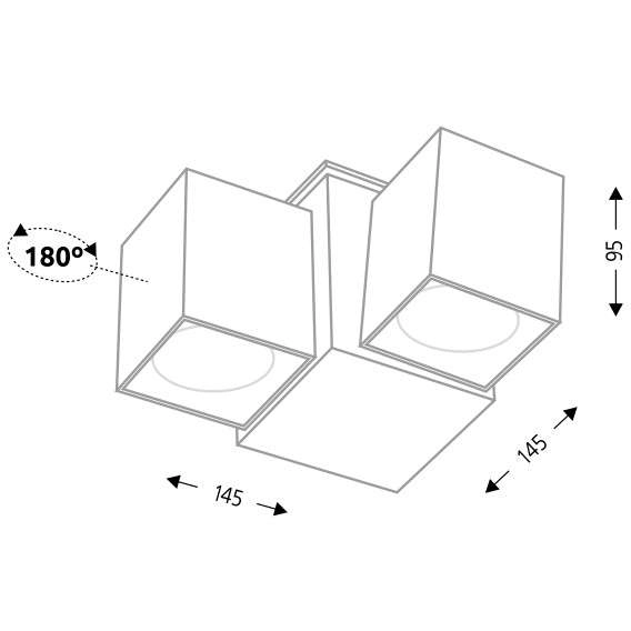Natynkowa LAMPA sufitowa BIZEN 7216 Shilo metalowa OPRAWA reflektorowa plafon kostki białe