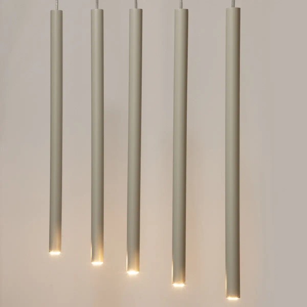 Zwisająca lampa do kuchni Sopel 5 41456 tubki szare beżowe