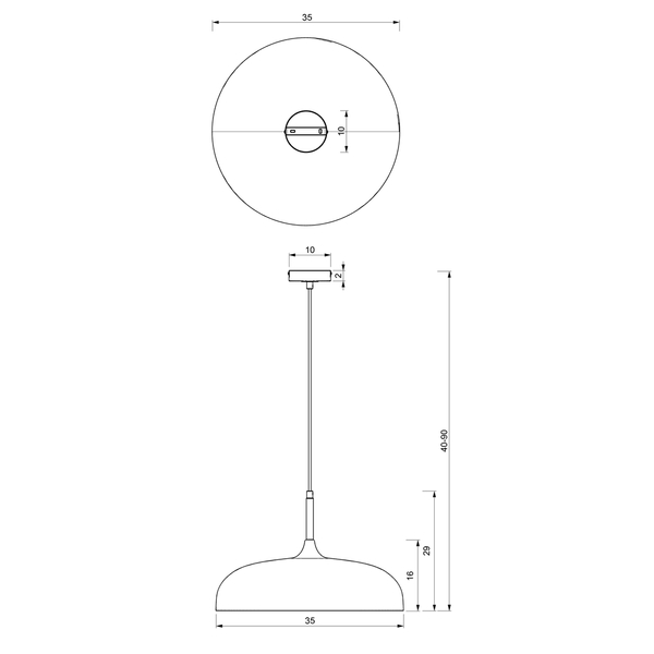 Wisząca lampa loft Lincoln nad łóżko kopuła biała złota