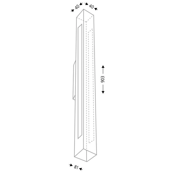 Kinkiet LAMPA ścienna OTARU 8631 Shilo prostokątna OPRAWA belka LED 28,8W 4000K czarna