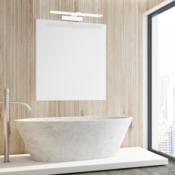 Kinkiet LAMPA ścienna SPLASH ML5617 Milagro metalowa OPRAWA galeryjka LED 8W 4000K nad lustro IP44 biała