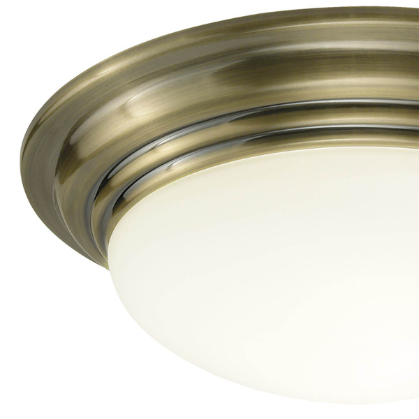 Plafon łazienkowy Barclay BAR5275 Dar Lighting klasyczna IP44 antyczny mosiądz