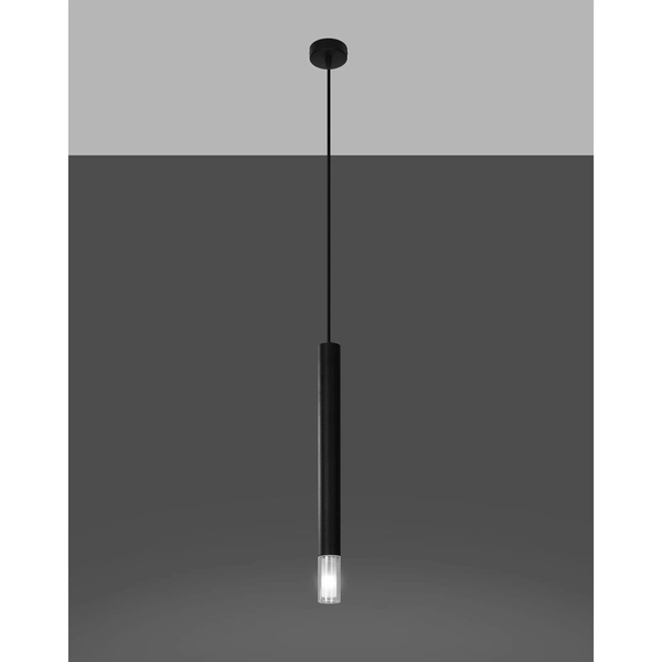 Metalowa lampa wisząca SL.0960 czarna tuba do przedpokoju