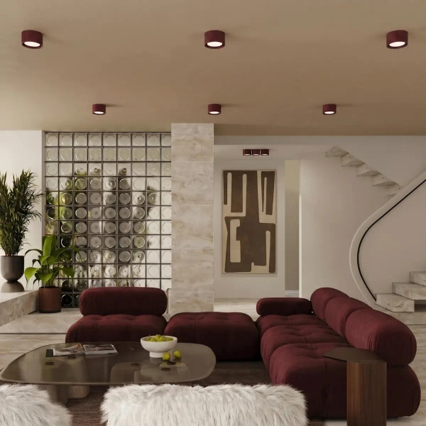 Sufitowy spot MODO burgundowy SL.2454 1xGx53 metalowa tubka