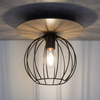 Industrialna lampa sufitowa Cyber 32354 druciana czarna drewno