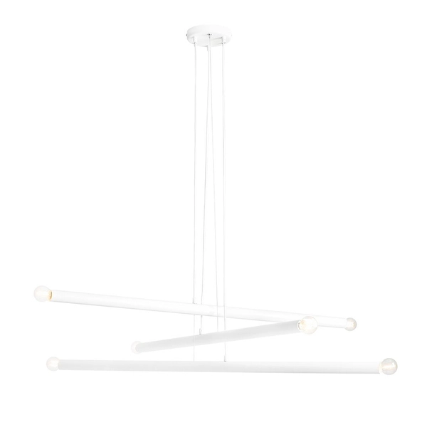 Lampa wisząca biała Tubo 1072K Aldex 6-punktowy metalowy zwis nad stół