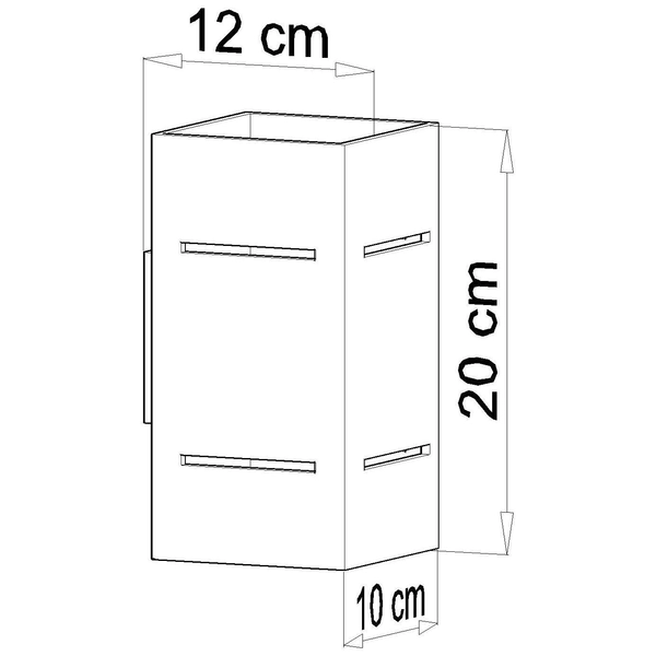 Kinkiet LAMPA ścienna SL.0478 metalowa OPRAWA prostokątna czarna