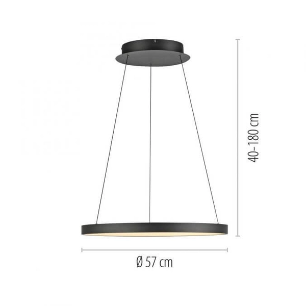 Wisząca lampa Hoop 2851-18 LED 37W 3000K ściemnialna czarna