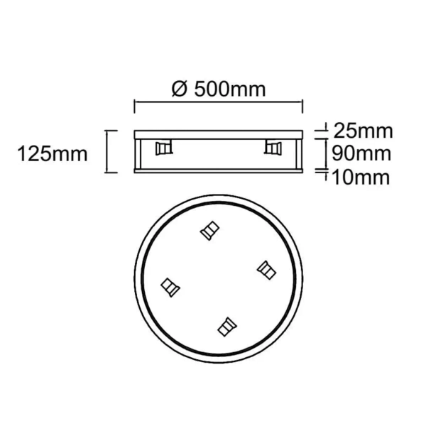 Szklany plafon sufitowy Sandro PL Satin Nikiel 50 OR85785 okrągły nikiel