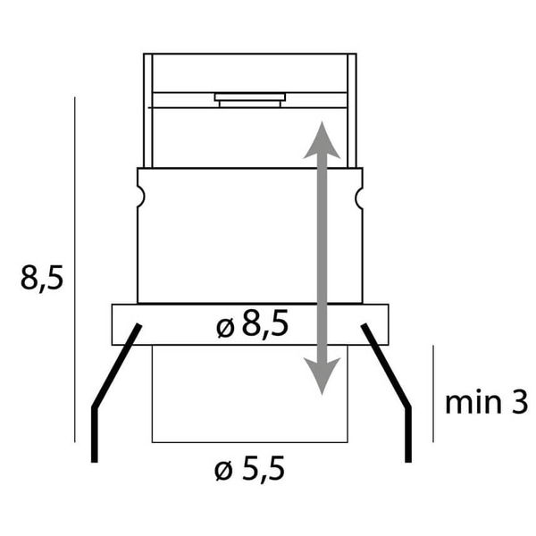 Podtynkowa lampa sypialniana HALO H0131 Maxlight LED 9W 3000K tuba czarny