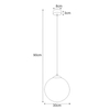 Wisząca lampa Elmo K-5312 Kaja bańka metalowa szklana biała złota