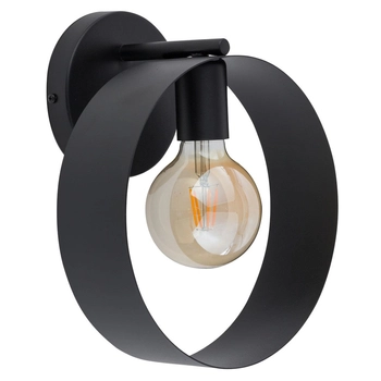 Okrągła lampa ścienna HOOP 32304 Sigma metalowa do sypialni czarny