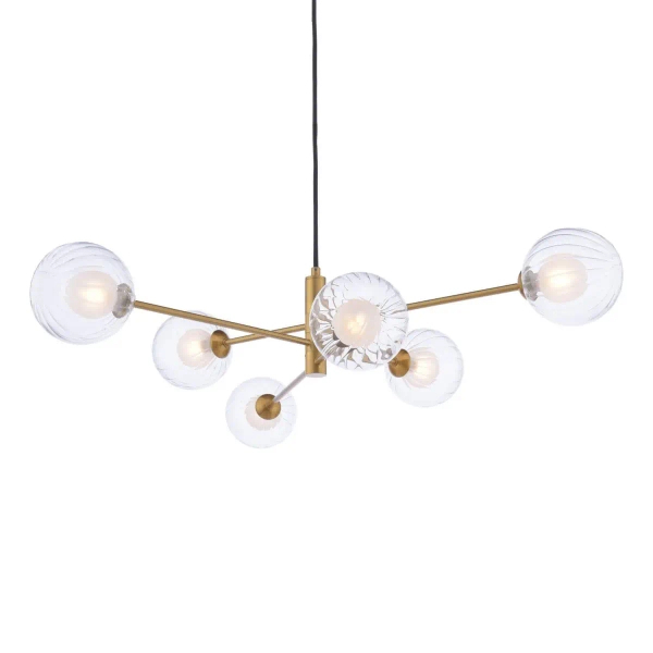 Wisząca lampa do jadalni Vignette VIG0645-20 szklane kule mosiądz