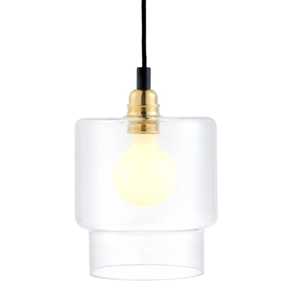 Loftowa LAMPA wisząca LONGIS 10874105 Kaspa szklana OPRAWA skandynawski ZWIS okrągły złoty przezroczysty czarny