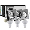 Sufitowe LAMPY wpuszczane OLIN 305879 Polux zestaw 3 kwadratowych OPRAW regulowanych LED 10,5W 3000K metalowych czarne