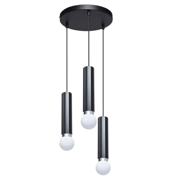 Nieregularne zwisy kule żyrandol Macera PND-33849-3R-BK czarny