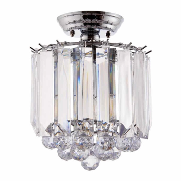 Kryształowa lampa sufitowa Fargo FARGO-CH Endon chrom przezroczysta