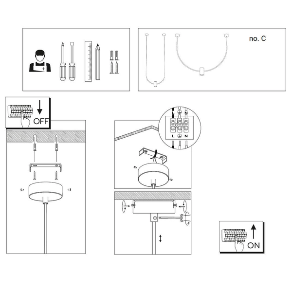 Metalowa lampa wisząca No.C 5085 Shilo sypialniana 46cm regulacja czarna