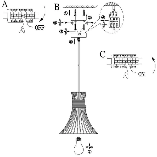 Wisząca LAMPA rustykalna PURRA 54814H Globo metalowa OPRAWA zwis druciany klatka czarna złota