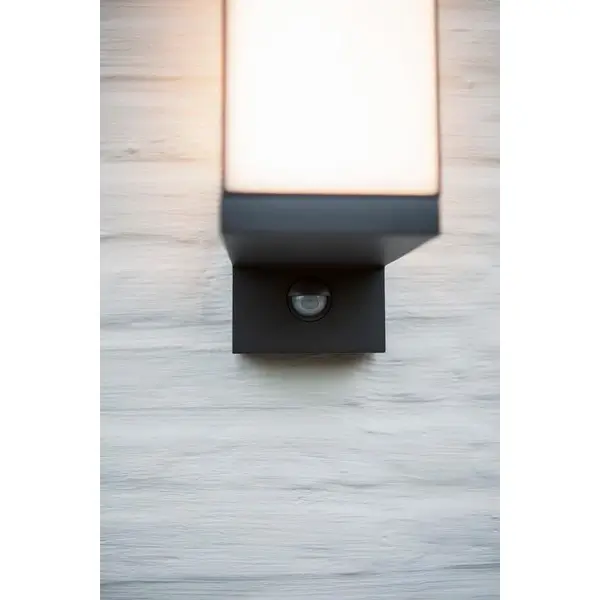 Ścienna LAMPA ogrodowa CUBA 5193811118 Lutec metalowa OPRAWA elewacyjna LED 13W 3000K kinkiet z czujnikiem IP54 szary