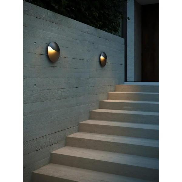 Okrągła lampa ścienna na taras Valopin 2418251003 LED 11W 3000K IP54 czarna