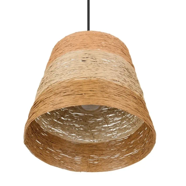 Wisząca lampa ekologiczna JOELINE R31731926 boho czarny brązowy