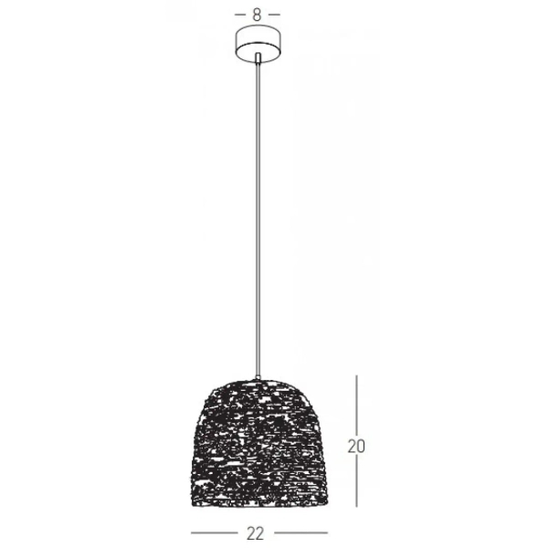 Lampa wisząca do salonu 22166 boho pleciona brązowa