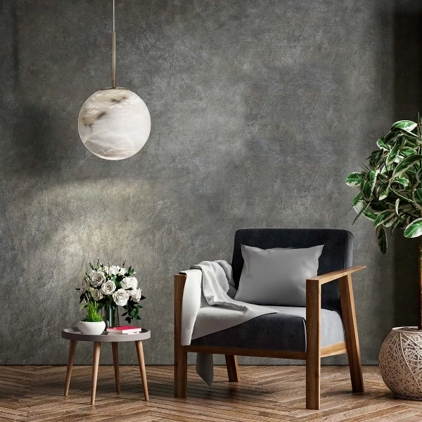 Kulista lampa wisząca Kepler QN-KEPLER-1P-M-BG LED 15W 3000K złoty biały