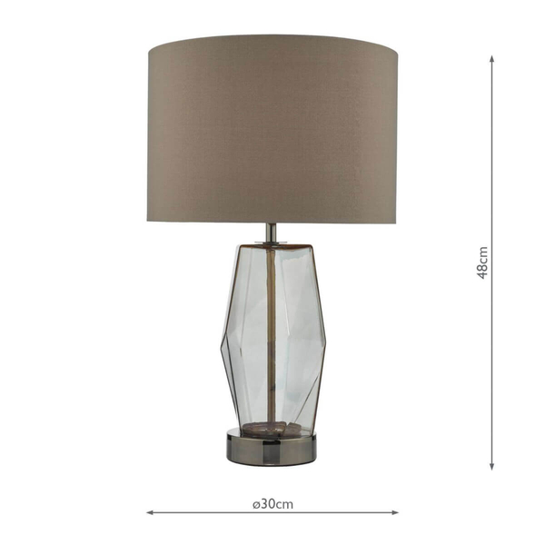 Nocna lampa szklana Mubina MUB4308 polerowany czarny chrom przydymiony