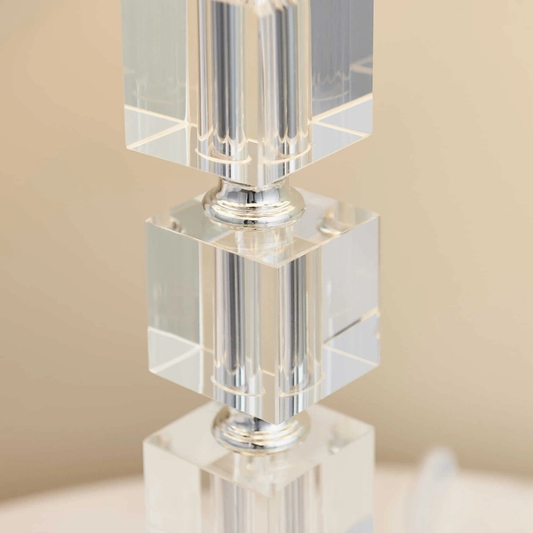 Nowoczesna lampa stołowa Murford 96940-TLCH Endon abażur tkanina metal biały