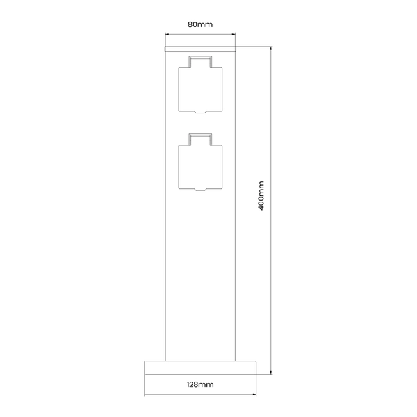 Słupek 2-gniazda Electric EKO0432 na taras metalowy czarny