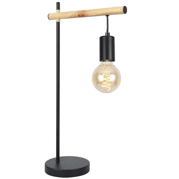 Gabinetowa lampka biurkowa Izzy 41-80042 metalowa czarna drewno