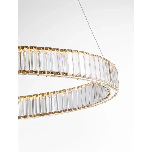 Ring lampa wisząca Bauta crystal LED 47W 3500K nad stół złota